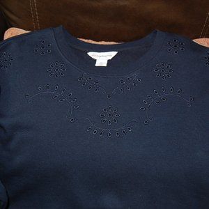 Liz Claiborne, navy blue sweatshirt